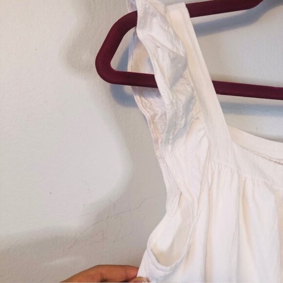 Seyurigaoka Women Summer Ruffled Sleeve Dress, Contrast Color/Solid Colo… - Picture 3 of 8